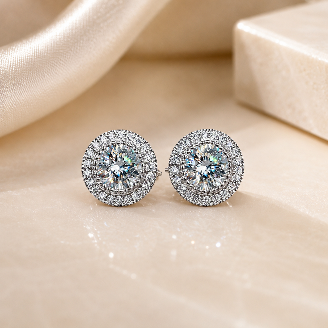 Orecchini Moissanite - Placcato Oro 18K