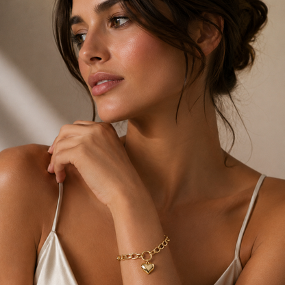 Bracciale a catena Cuore - Placcato Oro 18K