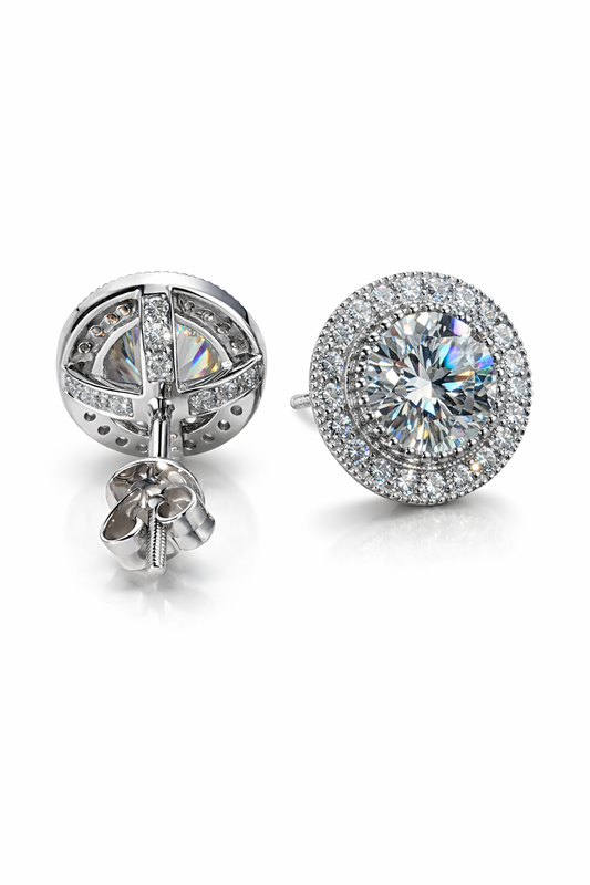 Orecchini Moissanite - Placcato Oro 18K