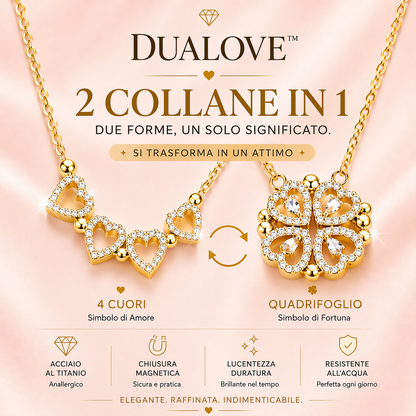Collana DuaLove™ – 2 Gioielli in 1 | Cuore 💖 o Quadrifoglio 🍀