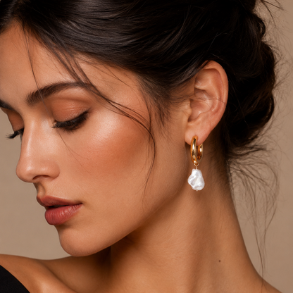 Orecchini di Perle Barocche - Placcato Oro 18K