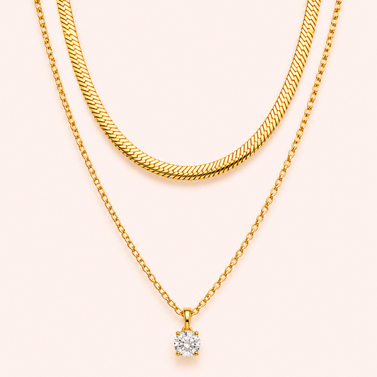 Collana Dual Glow - Placcato Oro 18K