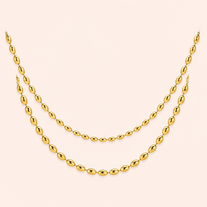 Collana a doppia catena boules - Placcato Oro 18K