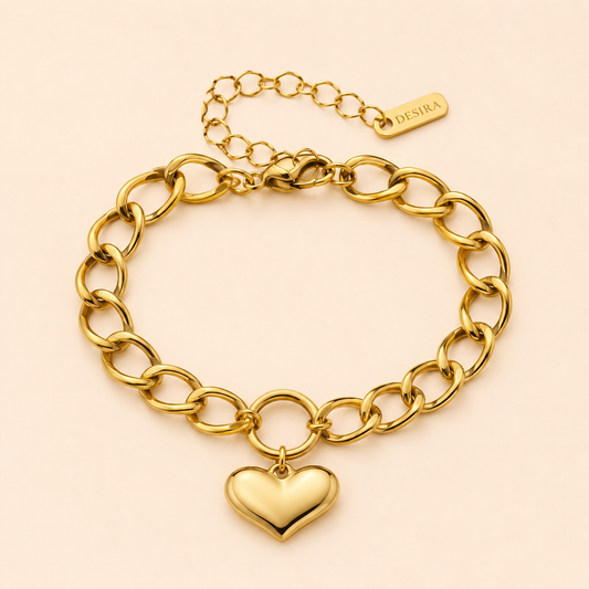 Bracciale a catena Cuore - Placcato Oro 18K