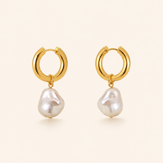 Orecchini di Perle Barocche - Placcato Oro 18K